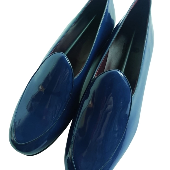 MICHAEL ANDREWS Men’s Shoes Blue Patent‎ Belgian Slipper Loafers Sz 11 Old Money main image 4
